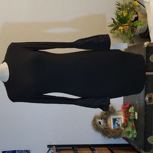 CAD Ribbed Long Sleeve Bell Cuffs Form Fitting Dress Large